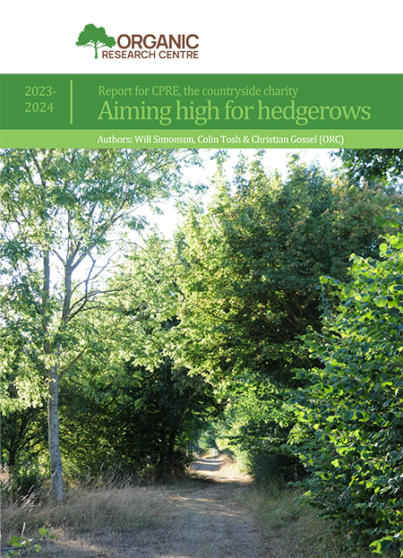 Image of front cover of Aiming high for Hedgerows report