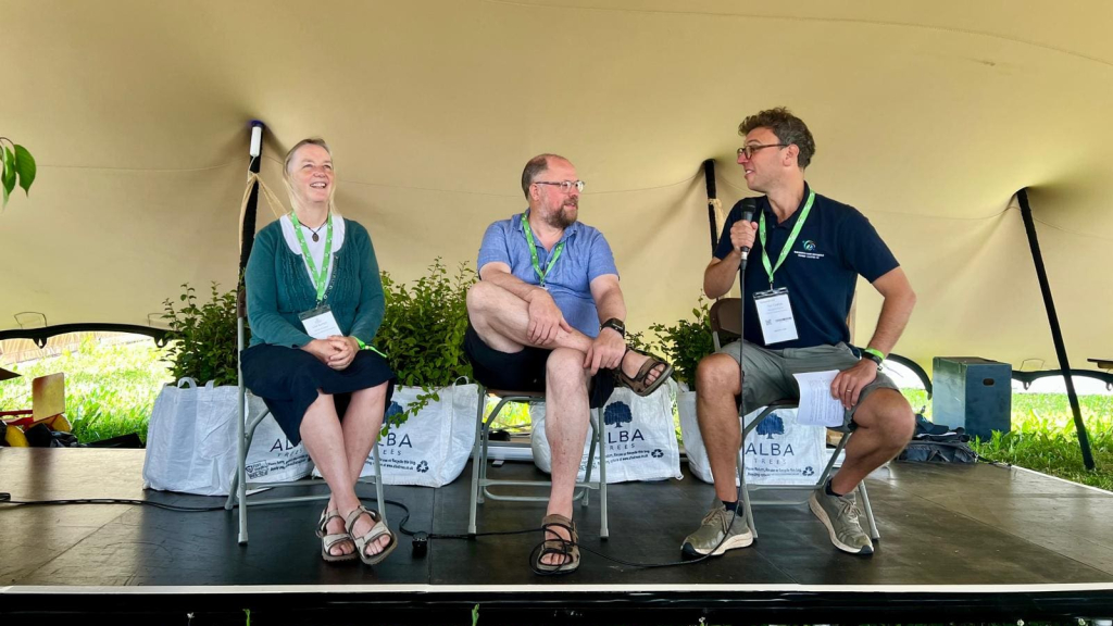Lisa Norton, Colin Tosh and Tim Coates on stage at Groundswell