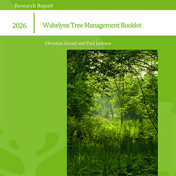 Cover of Wakelyns Tree Management booklet showing mature trees and alleys at Wakelyns